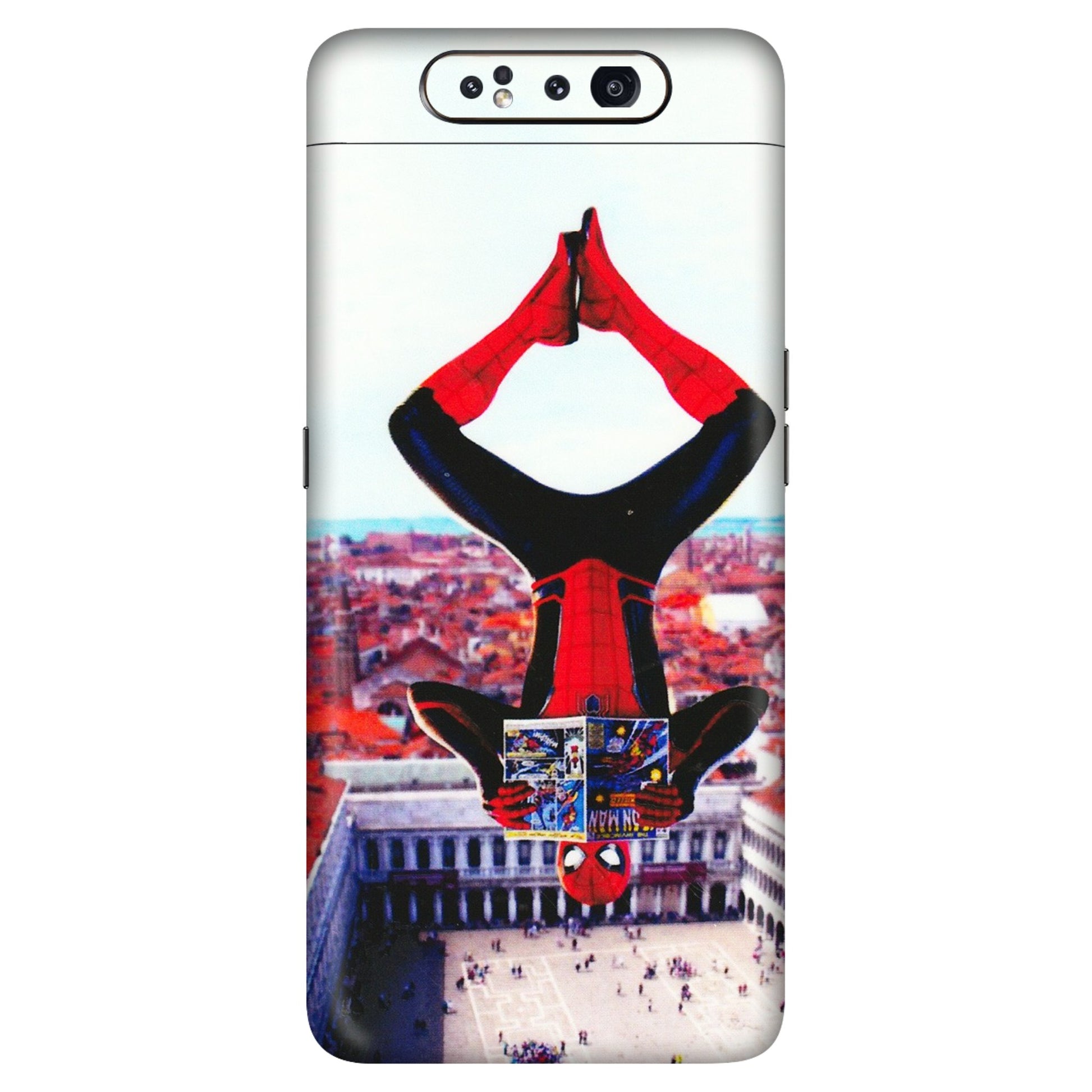 Samsung A/S Series Phone Skins (All Models) - Spiderman Hanging - 3D Embossed Finish (L-53) Samsung Galaxy A80