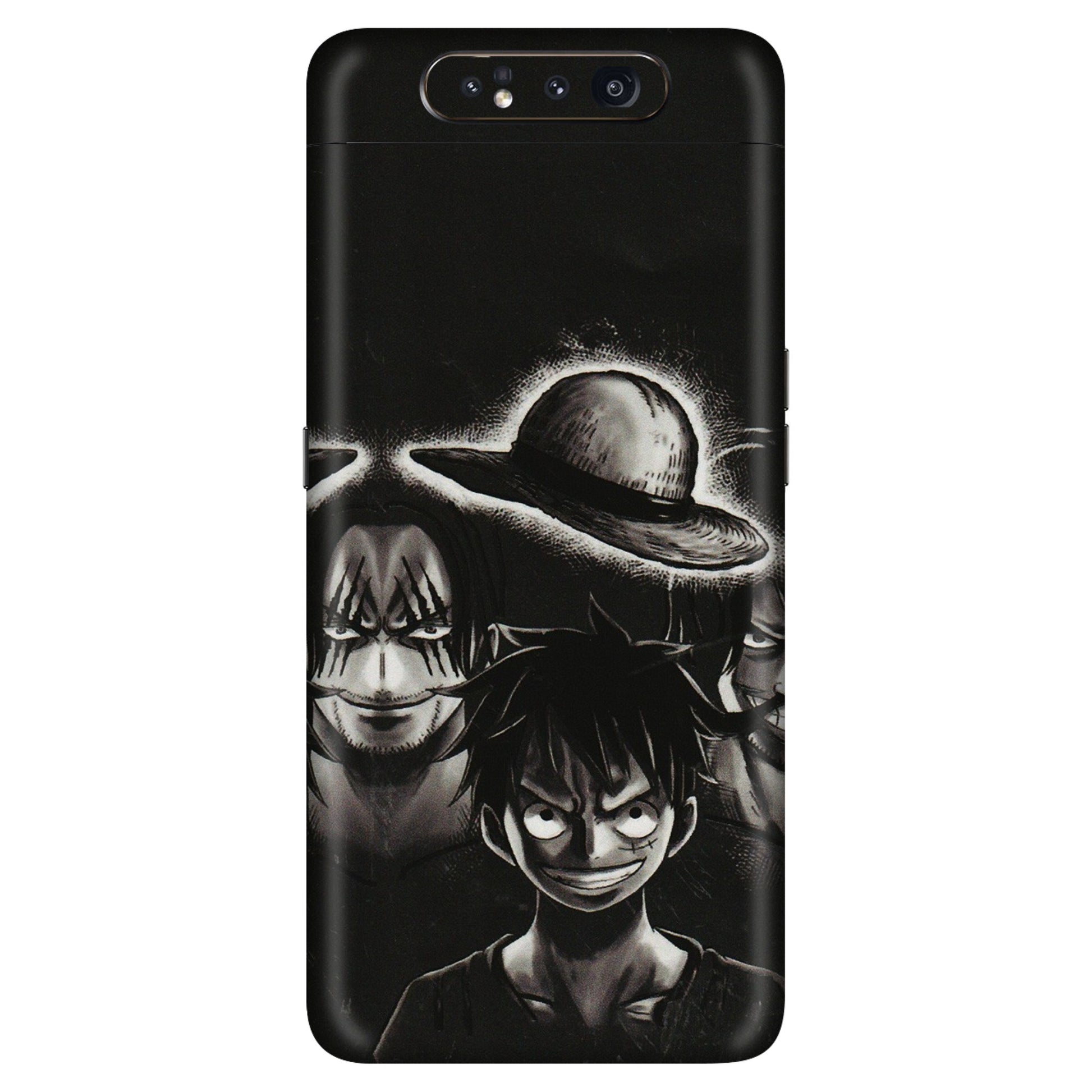 Samsung A/S Series Phone Skins (All Models) - Black Luffy Hat - 3D Embossed Finish (L-57) Samsung Galaxy A80