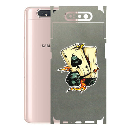 Samsung A/S Series Phone Skins (All Models) - Grey Cards Of Ace - 3D Embossed Finish (L-77) Samsung Galaxy A80