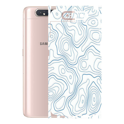 Samsung A/S Series Phone Skins (All Models) - Blue And White Swirls - Matte Finish (M-139) Samsung Galaxy A80