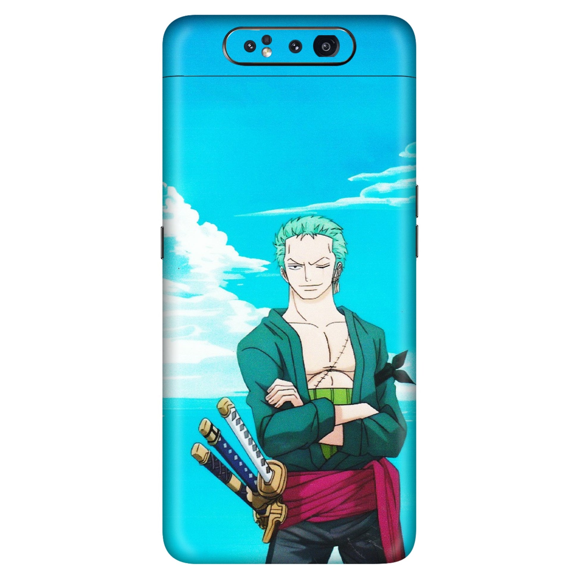 Samsung A/S Series Phone Skins (All Models) - Cool Swordman Zoro Anime - Matte Finish (M-143) Samsung Galaxy A80
