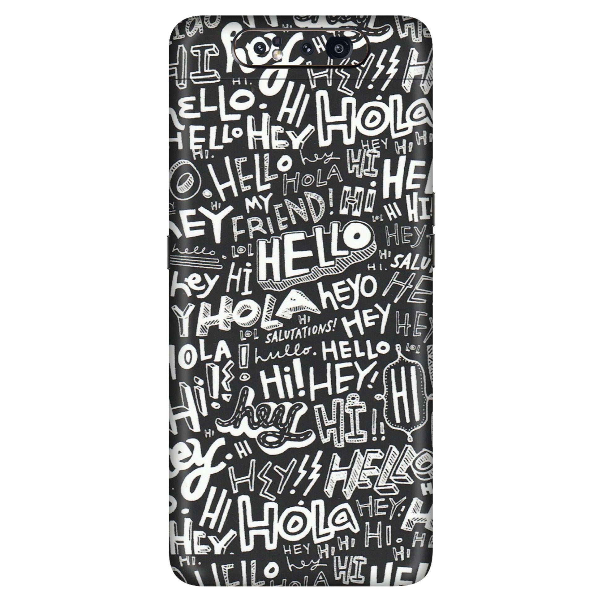 Samsung A/S Series Phone Skins (All Models) - Hi Hello Doodles - Matte Finish (M-25) Samsung Galaxy A80
