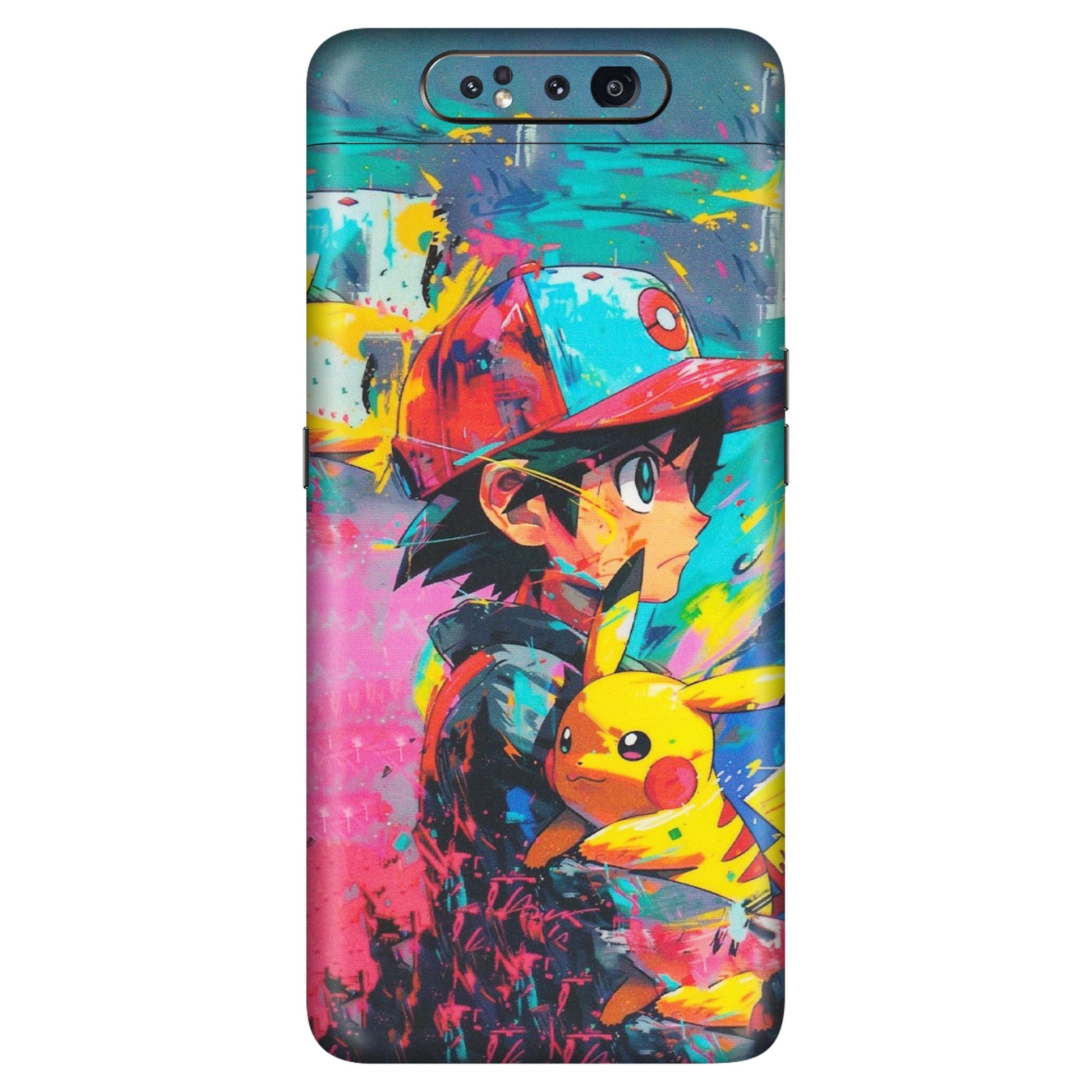 Samsung A/S Series Phone Skins (All Models) - Ash & Pikachu - Matte Finish (M-26) Samsung Galaxy A80
