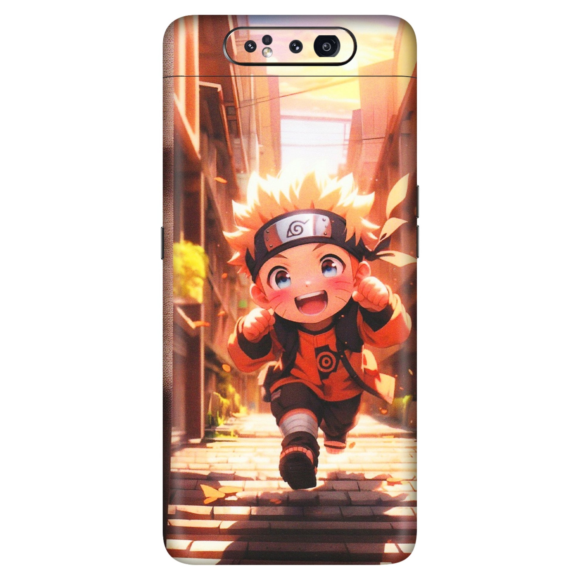 Samsung A/S Series Phone Skins (All Models) - Naruto Cute Toon Running - Matte Finish (M-04) Samsung Galaxy A80