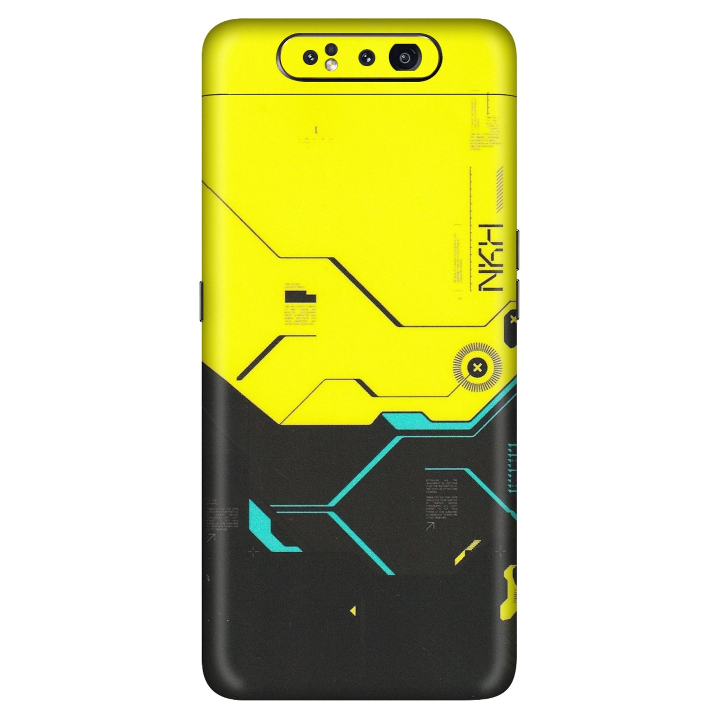 Samsung A/S Series Phone Skins (All Models) - Black Yellow Technica - Matte Finish (M-53) Samsung Galaxy A80