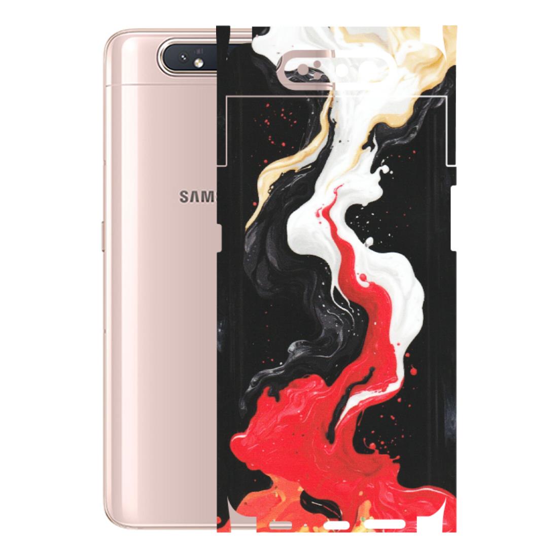Samsung A/S Series Phone Skins (All Models) - Black Red White Paint Splash Fusion - Matte Finish (M-56) Samsung Galaxy A80