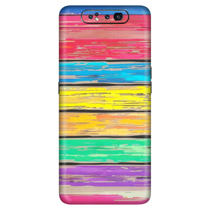 Samsung A/S Series Phone Skins (All Models) - Multi Colour Wooden Wall - Matte Finish (M-96) Samsung Galaxy A80