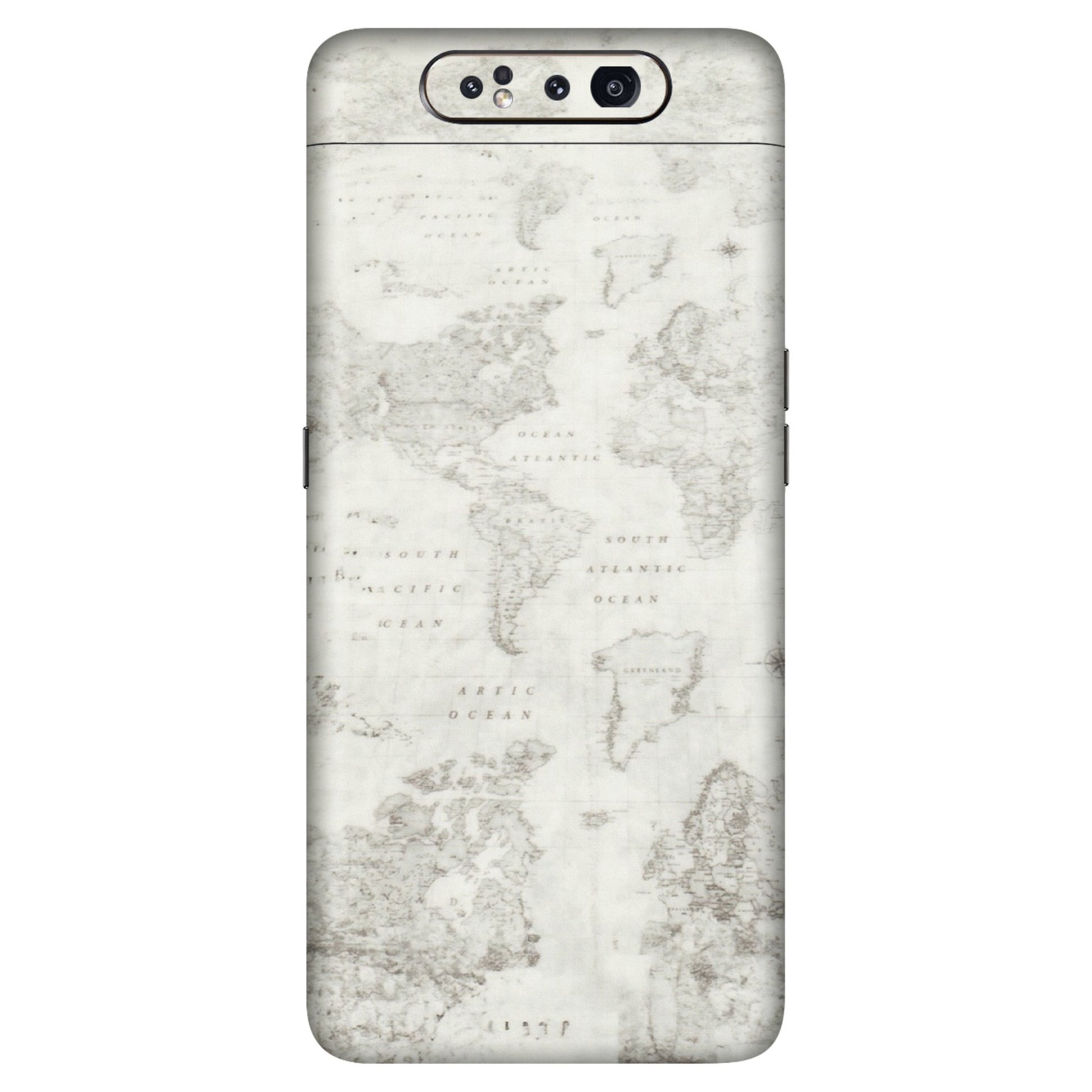 Samsung A/S Series Phone Skins (All Models) - World Travel Map - Transparent Finish (T-04) Samsung Galaxy A80