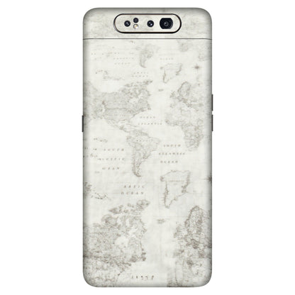 Samsung A/S Series Phone Skins (All Models) - World Travel Map - Transparent Finish (T-04) Samsung Galaxy A80