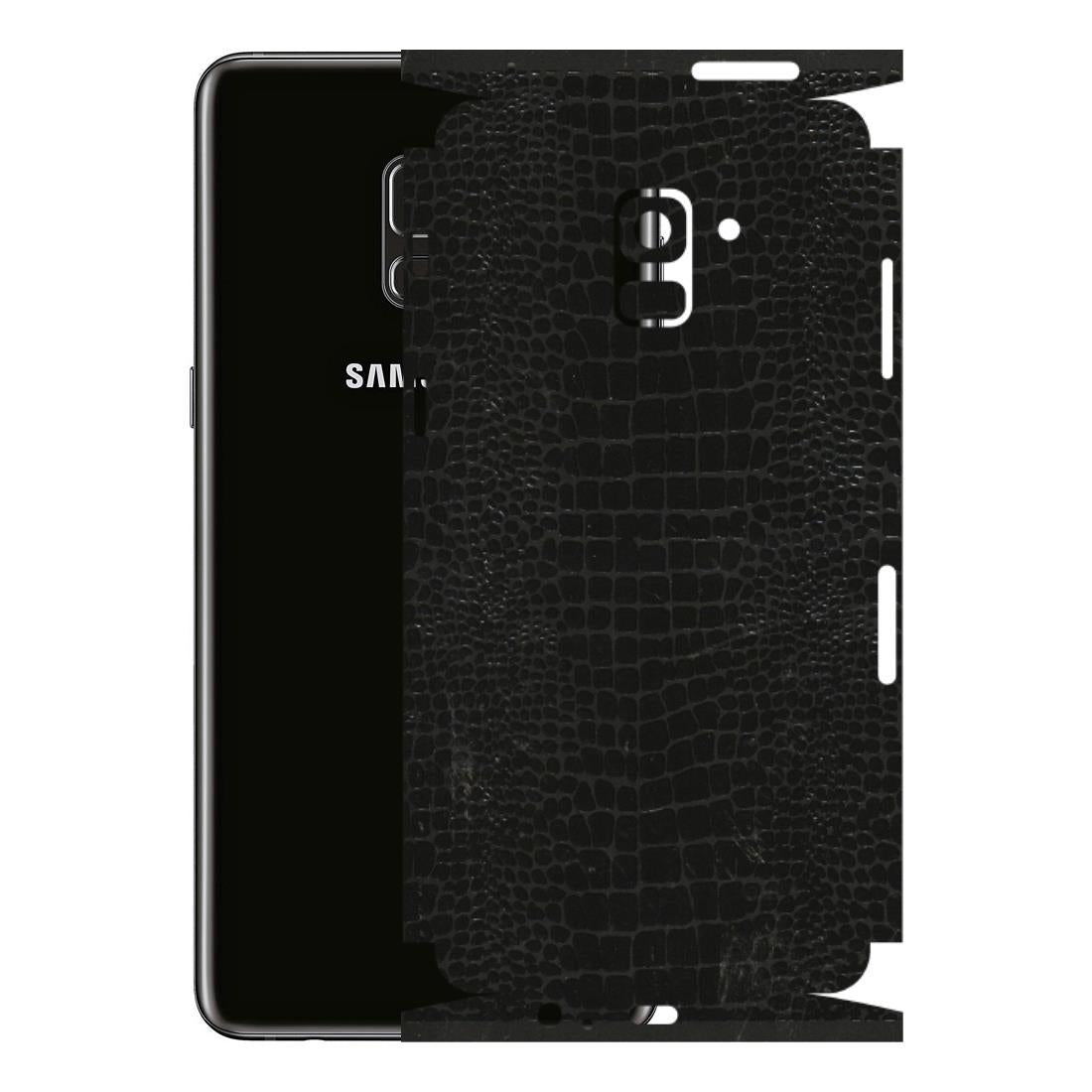 Samsung A/S Series Phone Skins (All Models) - Snake Leather Black - 3D Embossed Finish (L-107) Samsung Galaxy A8 Plus