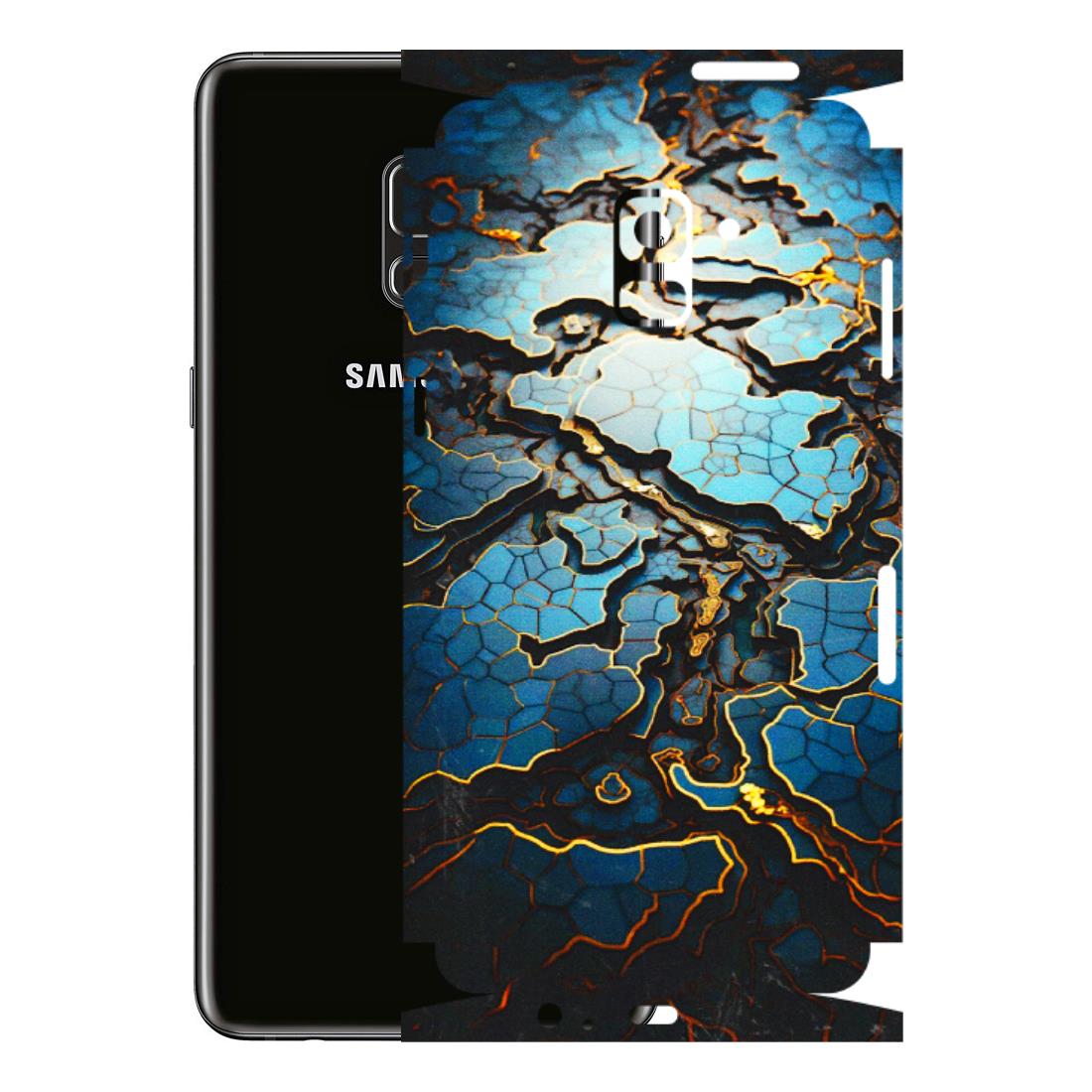 Samsung A/S Series Phone Skins (All Models) - Blue Gold Abstract - 3D Embossed Finish (L-11) Samsung Galaxy A8 Plus