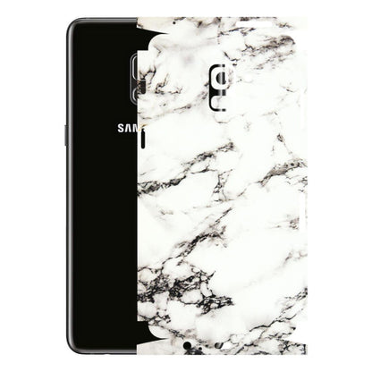 Samsung A/S Series Phone Skins (All Models) - Black and White Marble Texture - 3D Embossed Finish (L-124) Samsung Galaxy A8 Plus