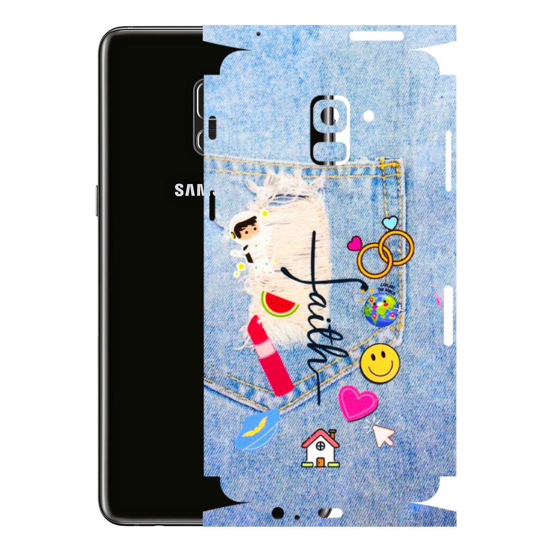 Samsung A/S Series Phone Skins (All Models) - Denim Jeans Pocket - 3D Embossed Finish (L-134) Samsung Galaxy A8 Plus