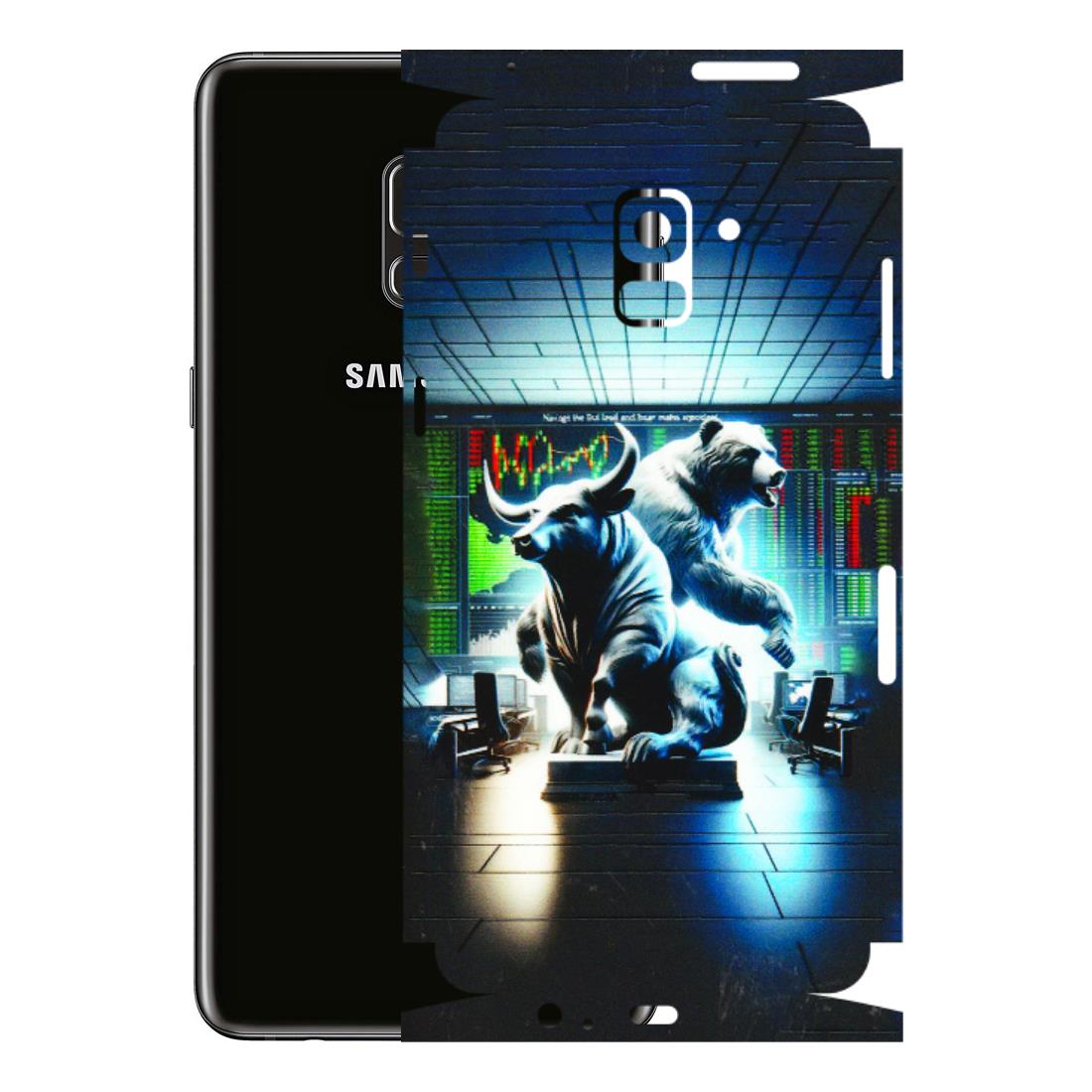 Samsung A/S Series Phone Skins (All Models) - Stock Market Sensex Bear vs Bulls - 3D Embossed Finish (L-15) Samsung Galaxy A8 Plus