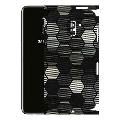 Samsung A/S Series Phone Skins (All Models) - Black & White Dotted Honeycomb Texture - 3D Embossed Finish (L-202) Samsung Galaxy A8 Plus