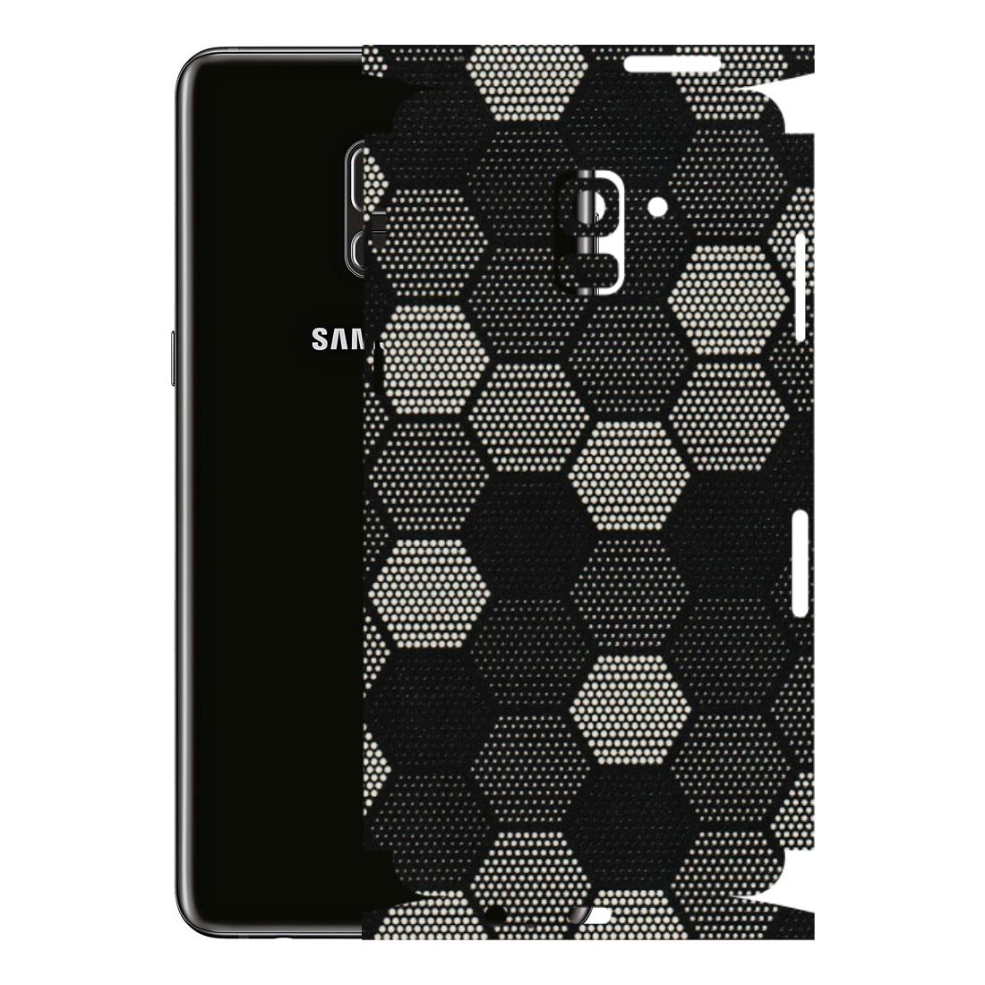 Samsung A/S Series Phone Skins (All Models) - Black & White Dotted Honeycomb Texture - 3D Embossed Finish (L-202) Samsung Galaxy A8 Plus