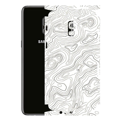 Samsung A/S Series Phone Skins (All Models) - White Black Swirls - 3D Embossed Finish (L-219) Samsung Galaxy A8 Plus