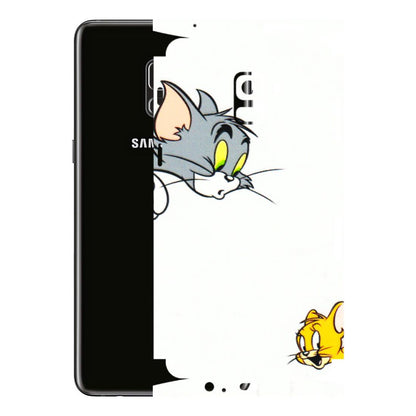 Samsung A/S Series Phone Skins (All Models) - Cute Tom And Jerry - 3D Embossed Finish (L-220) Samsung Galaxy A8 Plus