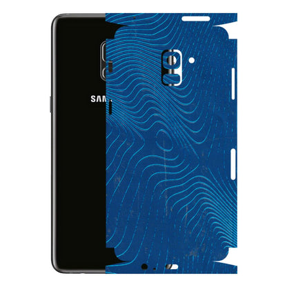 Samsung A/S Series Phone Skins (All Models) - Abstract Blue Line Map - 3D Embossed Finish (L-272) Samsung Galaxy A8 Plus