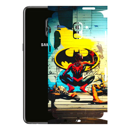 Samsung A/S Series Phone Skins (All Models) - New Spiderman Bat Logo - 3D Embossed Finish (L-309) Samsung Galaxy A8 Plus
