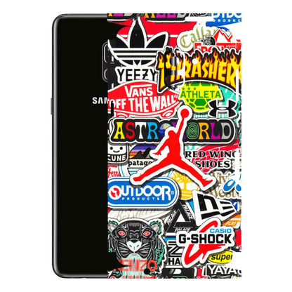 Samsung A/S Series Phone Skins (All Models) - Multi Brands Sticker Graffiti - 3D Embossed Finish (L-37) Samsung Galaxy A8 Plus