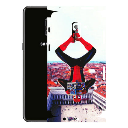 Samsung A/S Series Phone Skins (All Models) - Spiderman Hanging - 3D Embossed Finish (L-53) Samsung Galaxy A8 Plus