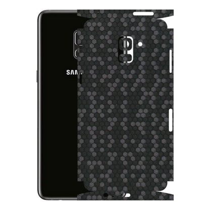 Samsung A/S Series Phone Skins (All Models) - Black Grey Honeycomb Sober - 3D Embossed Finish (L-85) Samsung Galaxy A8 Plus