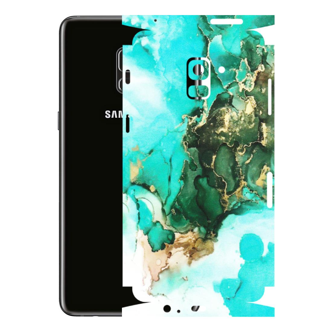 Samsung A/S Series Phone Skins (All Models) - The Blue Gold Marble - Matte Finish (M-124) Samsung Galaxy A8 Plus