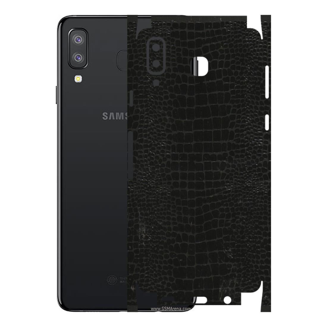 Samsung A/S Series Phone Skins (All Models) - Snake Leather Black - 3D Embossed Finish (L-107) Samsung Galaxy A8 Star