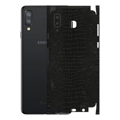 Samsung A/S Series Phone Skins (All Models) - Snake Leather Black - 3D Embossed Finish (L-107) Samsung Galaxy A8 Star