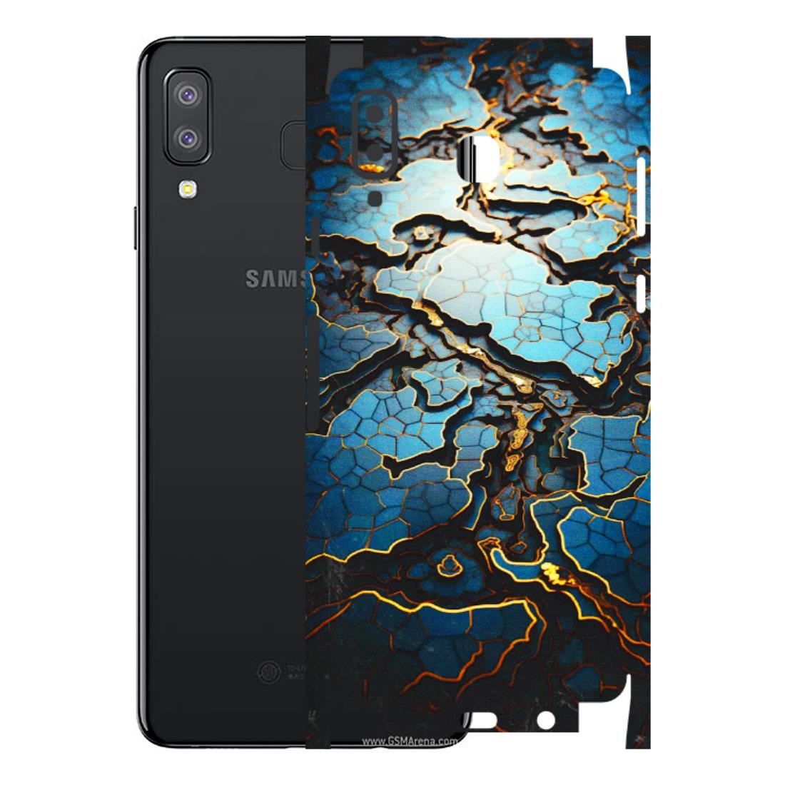 Samsung A/S Series Phone Skins (All Models) - Blue Gold Abstract - 3D Embossed Finish (L-11) Samsung Galaxy A8 Star