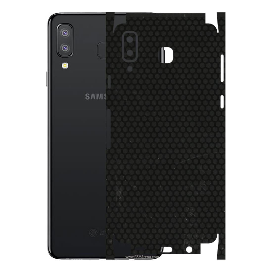 Samsung A/S Series Phone Skins (All Models) - Black honeycomb - 3D Embossed Finish (L-114) Samsung Galaxy A8 Star
