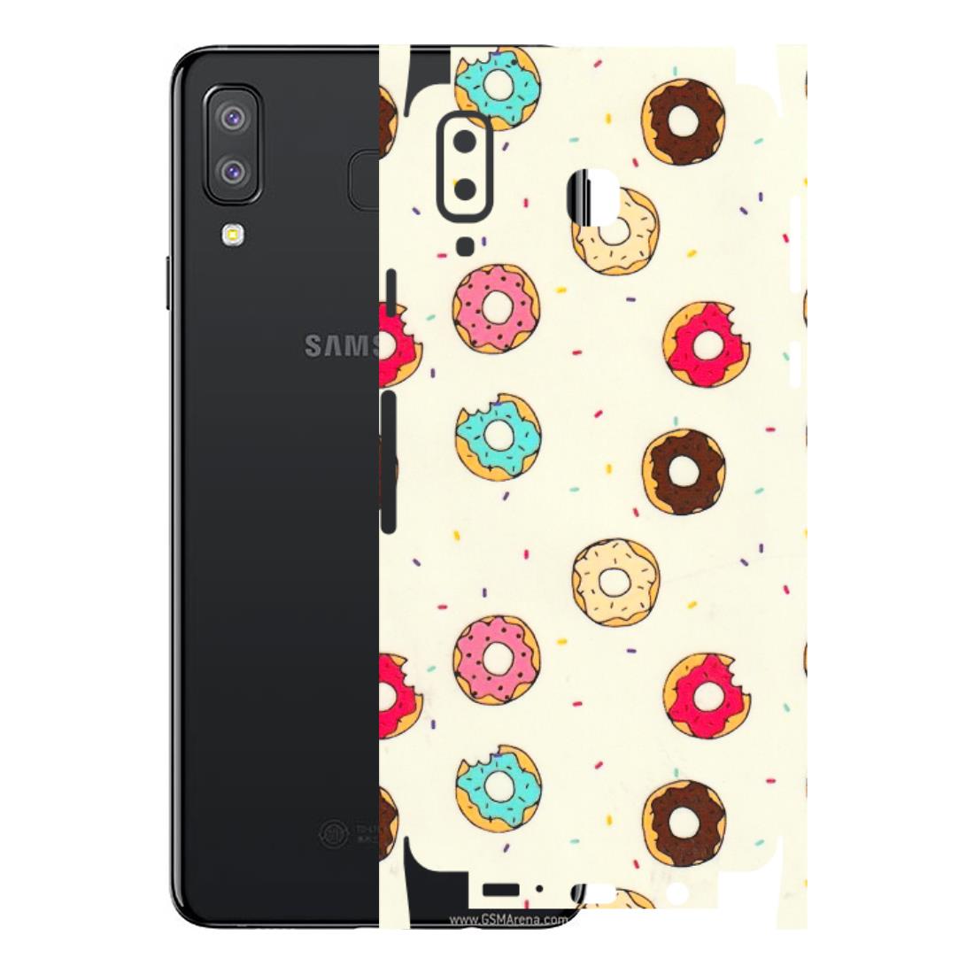 Samsung A/S Series Phone Skins (All Models) - Mini Donuts Doodle Art - 3D Embossed Finish (L-122) Samsung Galaxy A8 Star