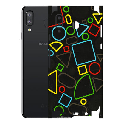 Samsung A/S Series Phone Skins (All Models) - Black Shapes - 3D Embossed Finish (L-131) Samsung Galaxy A8 Star