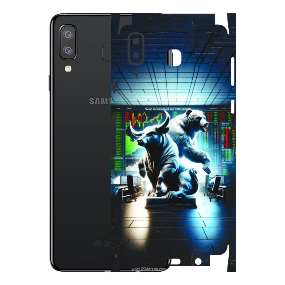 Samsung A/S Series Phone Skins (All Models) - Stock Market Sensex Bear vs Bulls - 3D Embossed Finish (L-15) Samsung Galaxy A8 Star