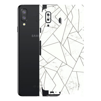 Samsung A/S Series Phone Skins (All Models) - Luxury White Marble Effect - 3D Embossed Finish (L-168) Samsung Galaxy A8 Star