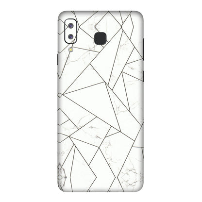 Samsung A/S Series Phone Skins (All Models) - Luxury White Marble Effect - 3D Embossed Finish (L-168) Samsung Galaxy A8 Star