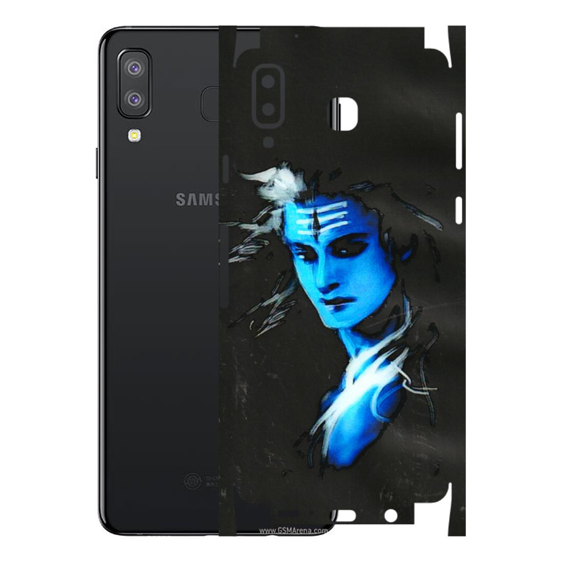 Samsung A/S Series Phone Skins (All Models) - Har Har Mahadev Blue/Black - 3D Embossed Finish (L-185) Samsung Galaxy A8 Star