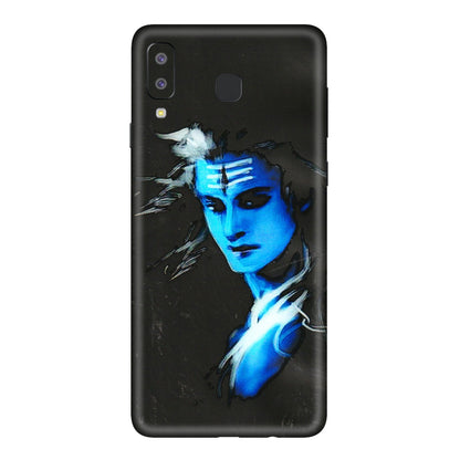 Samsung A/S Series Phone Skins (All Models) - Har Har Mahadev Blue/Black - 3D Embossed Finish (L-185) Samsung Galaxy A8 Star