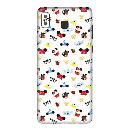 Samsung A/S Series Phone Skins (All Models) - Minnie Mouse & Donald Doodles s - 3D Embossed Finish (L-194) Samsung Galaxy A8 Star