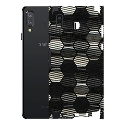 Samsung A/S Series Phone Skins (All Models) - Black & White Dotted Honeycomb Texture - 3D Embossed Finish (L-202) Samsung Galaxy A8 Star