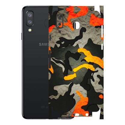 Samsung A/S Series Phone Skins (All Models) - Orange Camouflage - 3D Embossed Finish (L-204) Samsung Galaxy A8 Star