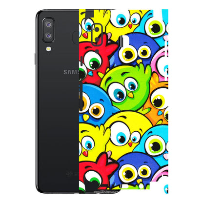 Samsung A/S Series Phone Skins (All Models) - Cute Fluffy Birds - 3D Embossed Finish (L-213) Samsung Galaxy A8 Star