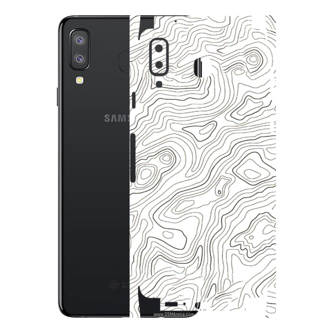 Samsung A/S Series Phone Skins (All Models) - White Black Swirls - 3D Embossed Finish (L-219) Samsung Galaxy A8 Star