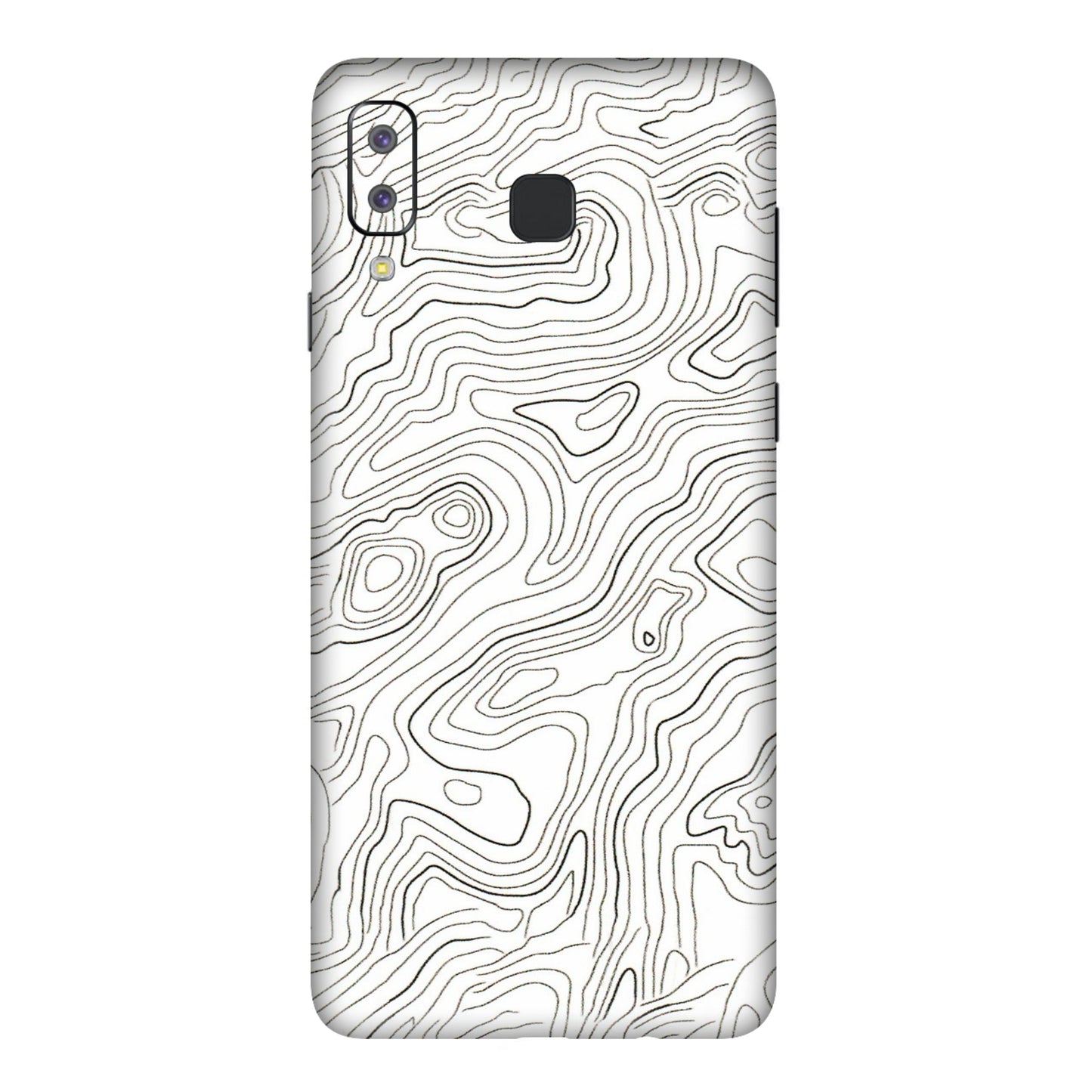 Samsung A/S Series Phone Skins (All Models) - White Black Swirls - 3D Embossed Finish (L-219) Samsung Galaxy A8 Star