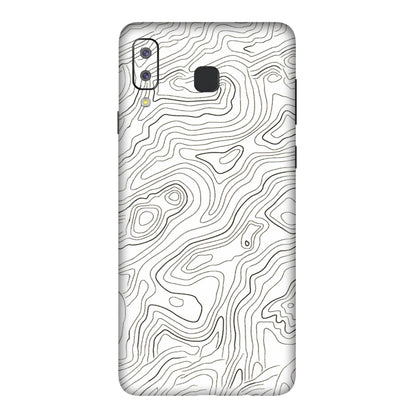Samsung A/S Series Phone Skins (All Models) - White Black Swirls - 3D Embossed Finish (L-219) Samsung Galaxy A8 Star
