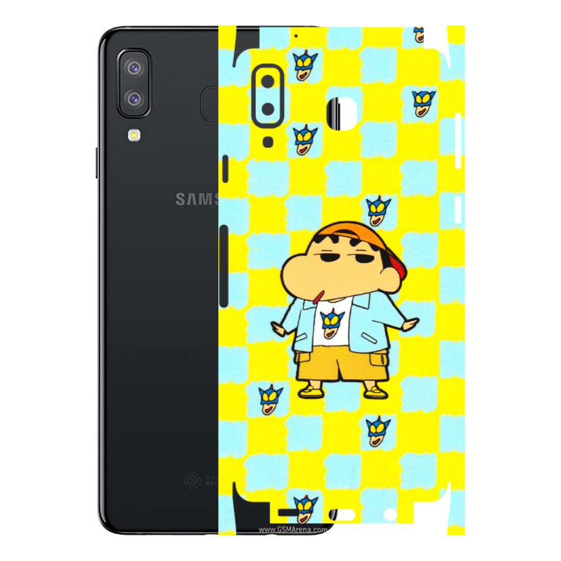 Samsung A/S Series Phone Skins (All Models) - Yellow Blue Shinchan Cute - 3D Embossed Finish (L-221) Samsung Galaxy A8 Star