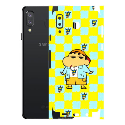 Samsung A/S Series Phone Skins (All Models) - Yellow Blue Shinchan Cute - 3D Embossed Finish (L-221) Samsung Galaxy A8 Star