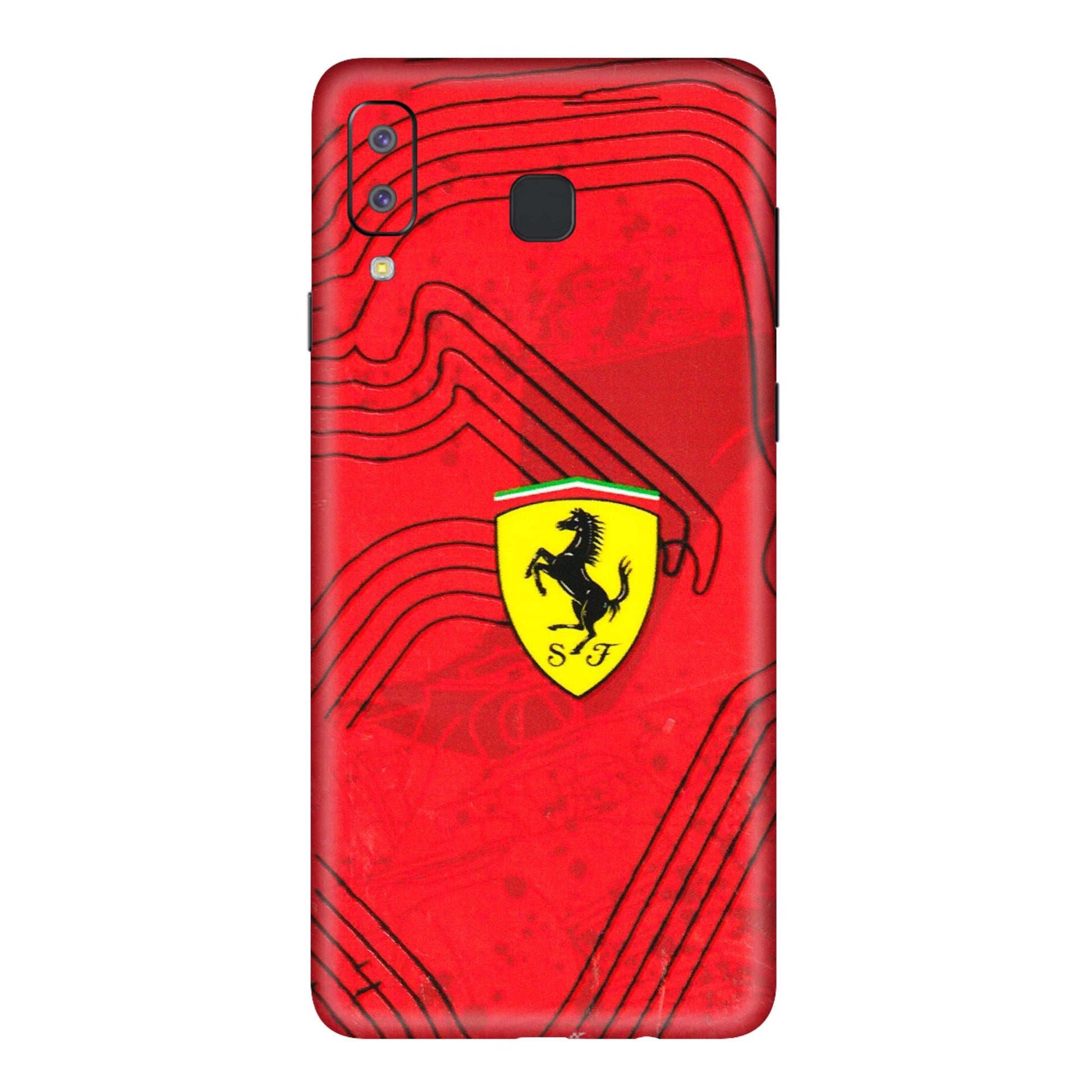 Samsung A/S Series Phone Skins (All Models) - Red Ferrari Logo Stylish - 3D Embossed Finish (L-238) Samsung Galaxy A8 Star