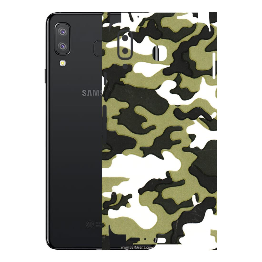 Samsung A/S Series Phone Skins (All Models) - Camouflages White And Green - 3D Embossed Finish (L-243) Samsung Galaxy A8 Star